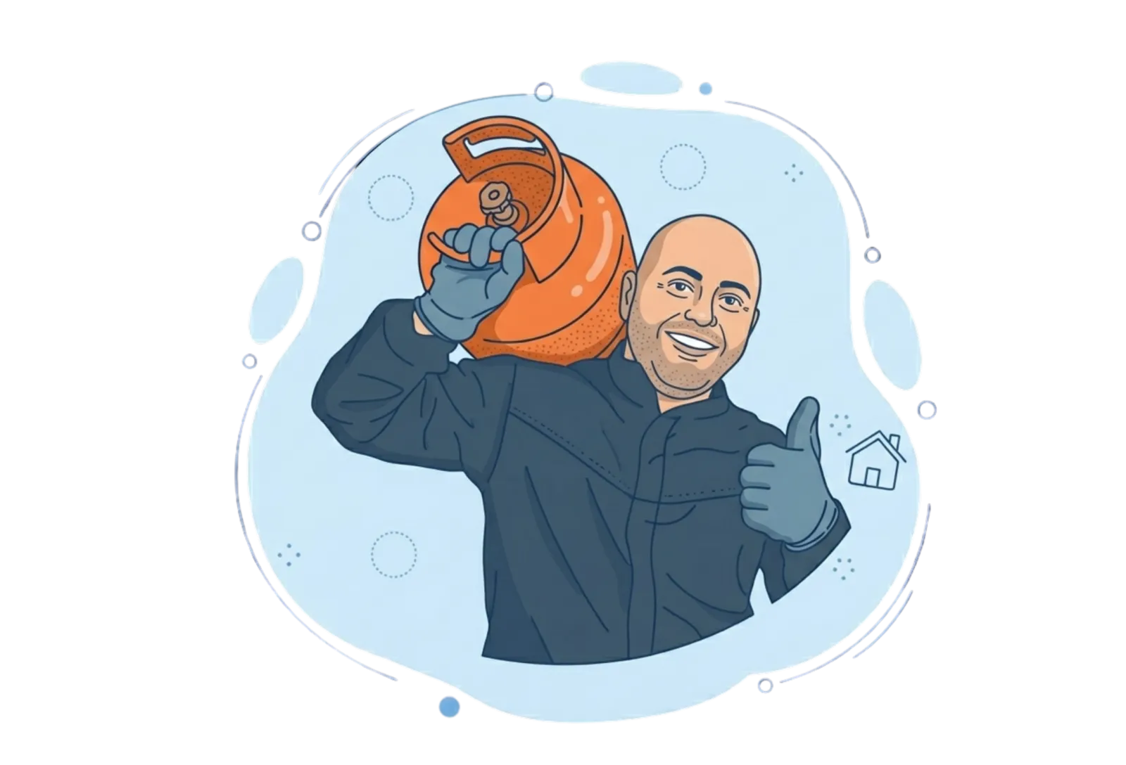 Ilustración de reparto de gas