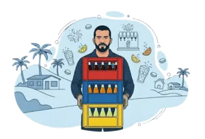 Ilustración de reparto de soda y bebidas